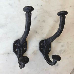 Vintage iron coat hooks (2)